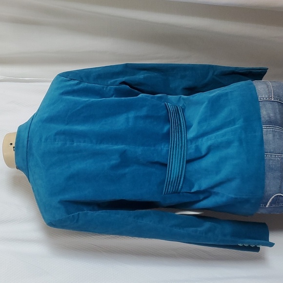 NWT Pow Wow Teal velvet blazer w/ satin finishes Size P14 - Picture 6 of 12